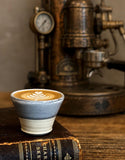 Handmade 4 oz Espresso Cup | Linen Gray Wide Artisan Ceramic Demitasse | Stoneware Cortado Cup | Handmade Espresso Lover Gift