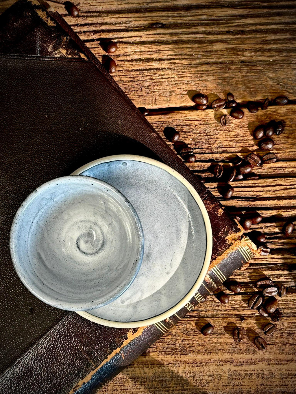 Handmade 4 oz Espresso Cup SET | Cup& Saucer | Linen Gray Wide Ceramic Demitasse SET | Stoneware Cortado Cup | Handmade Espresso Lover Gift