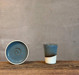 Handmade 4 oz Espresso Cup SET | Cup& Saucer | Riverdrfit Tall Ceramic Demitasse SET | Stoneware Cortado Cup | Handmade Espresso Lover Gift