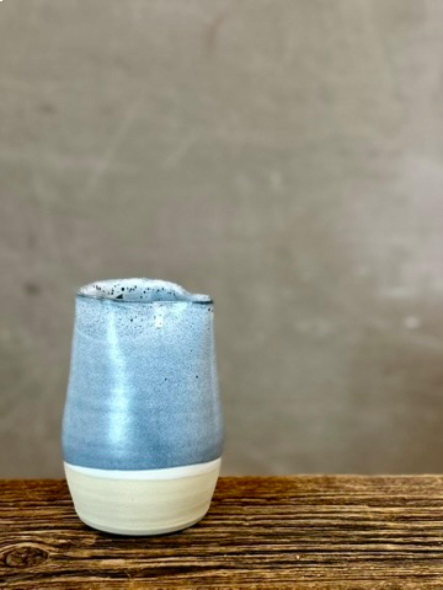 Handmade Ceramic Creamer Pitcher | Linen Gray Artisan Stoneware Milk & Syrup Pitcher | Modern Pottery Creamer | Coffee Bar Decor