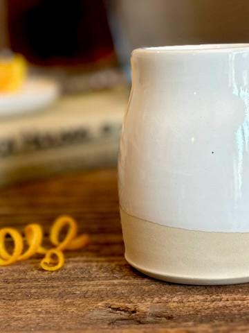 Handmade Ceramic Tumbler | White Dove Bell Stoneware Drinking Glass | Pottery Whiskey Tumbler | Lemonade | Tea | Juice
