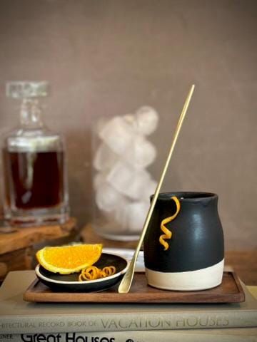 Handmade Ceramic Tumbler | Blackstone Bell Stoneware Drinking Glass | Pottery Whiskey Tumbler | Tea | Lemonade | Juice