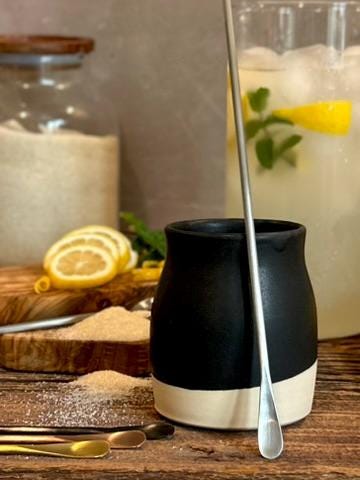 Handmade Ceramic Tumbler | Blackstone Bell Stoneware Drinking Glass | Pottery Whiskey Tumbler | Tea | Lemonade | Juice