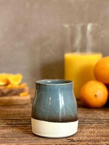 Handmade Ceramic Tumbler | Riverdrift Bell Stoneware Drinking Glass | Pottery Whiskey Tumbler | Tea | Lemonade | Juice