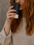Handmade Ceramic Tumbler | Blackstone Tall Stoneware Drinking Glass | Artisan Pottery Cup | Tea | Lemonade | Juice | Bath