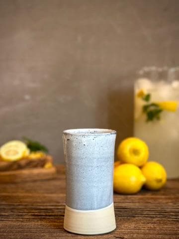 Handmade Ceramic Tumbler | Linen Gray Tall Stoneware Drinking Glass | Artisan Pottery Cup | Lemonade | Tea | Juice | Bath