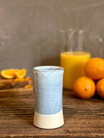 Handmade Ceramic Tumbler | Linen Gray Tall Stoneware Drinking Glass | Artisan Pottery Cup | Lemonade | Tea | Juice | Bath