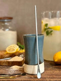 Handmade Ceramic Tumbler | Riverdrift Tall Stoneware Drinking Glass | Artisan Pottery Cup | Lemonade | Tea | Juice | Bath