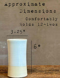 Handmade Ceramic Tumbler | White Dove Tall Stoneware Drinking Glass | Artisan Pottery Cup