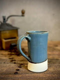 Handmade Stoneware Tall Mug | Riverdrift Blue | Rustic Ceramic Coffee Cup | Wheel Thrown | Artisan Coffee Mug