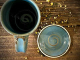 Handmade Stoneware Tall Mug | Riverdrift Blue | Rustic Ceramic Coffee Cup | Wheel Thrown | Artisan Coffee Mug