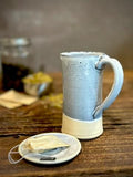 Handmade Stoneware Tall Mug | Linen Gray | Rustic Ceramic Coffee Cup | Wheel Thrown | Artisan Coffee Mug