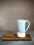 Handmade Stoneware Tall Mug | Linen Gray | Rustic Ceramic Coffee Cup | Wheel Thrown | Artisan Coffee Mug