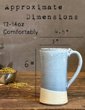 Handmade Stoneware Tall Mug | Linen Gray | Rustic Ceramic Coffee Cup | Wheel Thrown | Artisan Coffee Mug