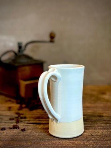 White Dove Handmade Ceramic Mug | Tall Stoneware Coffee mug | Wheel Thrown Pottery | Artisan Coffee Cup