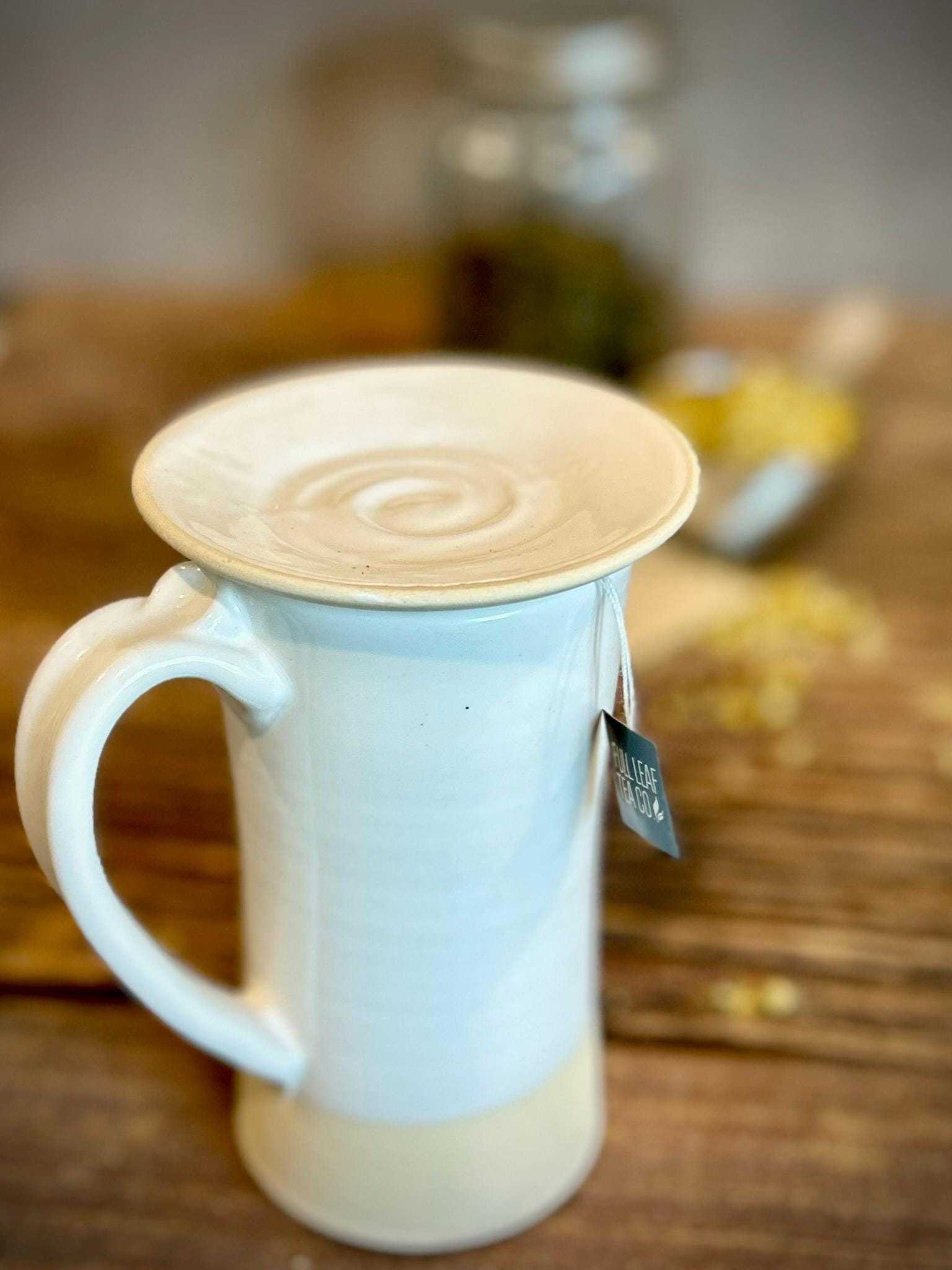 White Dove Handmade Ceramic Mug | Tall Stoneware Coffee mug | Wheel Thrown Pottery | Artisan Coffee Cup