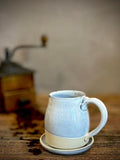 Handmade Stoneware Coffee Mug | Linen Gray Bell Ceramic Mug | Wheel Thrown Pottery | Farmhouse Coffee Cup | Artisan Gift