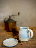 Handmade Stoneware Coffee Mug | Linen Gray Bell Ceramic Mug | Wheel Thrown Pottery | Farmhouse Coffee Cup | Artisan Gift