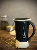 Handmade Ceramic Tall Mug with Multi-Use Lid SET | Blackstone | Pottery Coffee Cup | Wheel Thrown