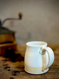Handmade Stoneware Coffee Mug | White Dove Bell Ceramic Mug | Wheel Thrown Pottery | Farmhouse Coffee Cup | Artisan Gift