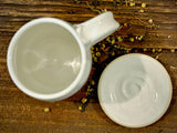 Handmade Stoneware Coffee Mug | White Dove Bell Ceramic Mug | Wheel Thrown Pottery | Farmhouse Coffee Cup | Artisan Gift