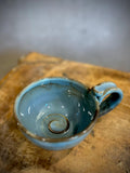 Handmade Stoneware Cappuccino Cup | Wheel-Thrown Riverdrift Ceramic Mug | Artisan Pottery | Rustic Coffee Cup | 10–12 oz