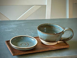 Handmade Stoneware Cappuccino Cup | Wheel-Thrown Riverdrift Ceramic Mug | Artisan Pottery | Rustic Coffee Cup | 10–12 oz