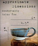 Handmade Stoneware Cappuccino Cup | Wheel-Thrown Riverdrift Ceramic Mug | Artisan Pottery | Rustic Coffee Cup | 10–12 oz