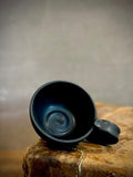 Handmade Stoneware Cappuccino Cup | Wheel-Thrown Blackstone Ceramic Mug | Artisan Pottery | Rustic Coffee Cup | 10–12 oz