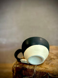 Handmade Stoneware Cappuccino Cup | Wheel-Thrown Blackstone Ceramic Mug | Artisan Pottery | Rustic Coffee Cup | 10–12 oz