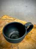 Handmade Stoneware Cappuccino Cup | Wheel-Thrown Blackstone Ceramic Mug | Artisan Pottery | Rustic Coffee Cup | 10–12 oz