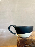Handmade Stoneware Cappuccino Cup | Wheel-Thrown Blackstone Ceramic Mug | Artisan Pottery | Rustic Coffee Cup | 10–12 oz
