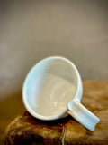 Handmade Stoneware Cappuccino Cup | Wheel-Thrown White Dove Ceramic Mug | Artisan Pottery | Rustic Coffee Cup | 10–12 oz