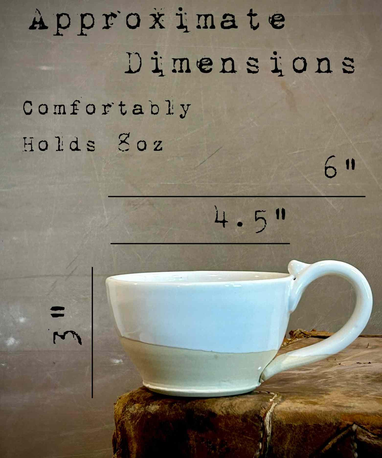 Handmade Stoneware Cappuccino Cup | Wheel-Thrown White Dove Ceramic Mug | Artisan Pottery | Rustic Coffee Cup | 10–12 oz