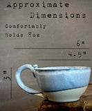 Handmade Stoneware Cappuccino Cup | Wheel-Thrown Linen Gray Ceramic Mug | Artisan Pottery | Rustic Coffee Cup | 10–12 oz