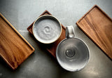 Handmade Stoneware Cappuccino Cup | Wheel-Thrown Linen Gray Ceramic Mug | Artisan Pottery | Rustic Coffee Cup | 10–12 oz