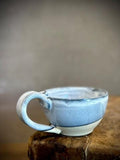 Handmade Stoneware Cappuccino Cup | Wheel-Thrown Linen Gray Ceramic Mug | Artisan Pottery | Rustic Coffee Cup | 10–12 oz