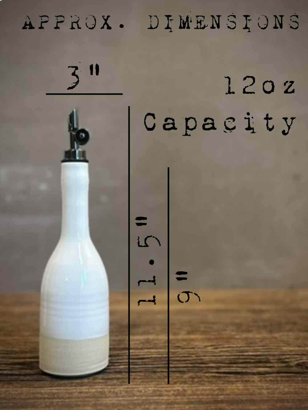 Handcrafted Ceramic White Dove Olive Oil & Vinegar Bottle Set | Stoneware Cruet Set | Farmhouse Kitchen Decor | Modern Oil Dispenser