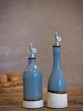 Handcrafted Ceramic RiverDrift Olive Oil & Vinegar Bottle Set | Stoneware Cruet Set | Farmhouse Kitchen Decor | Modern Oil Dispenser