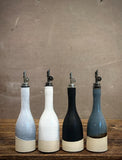Handmade Ceramic Willow Olive Oil Dispenser | Riverdrift Stoneware Oil Pourer Bottle | Kitchen Counter Decor | Vinegar Cruet