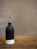 Handmade Ceramic Classic Olive Oil Dispenser | Blackstone Stoneware Oil Pourer Bottle | Kitchen Counter Decor | Vinegar Cruet