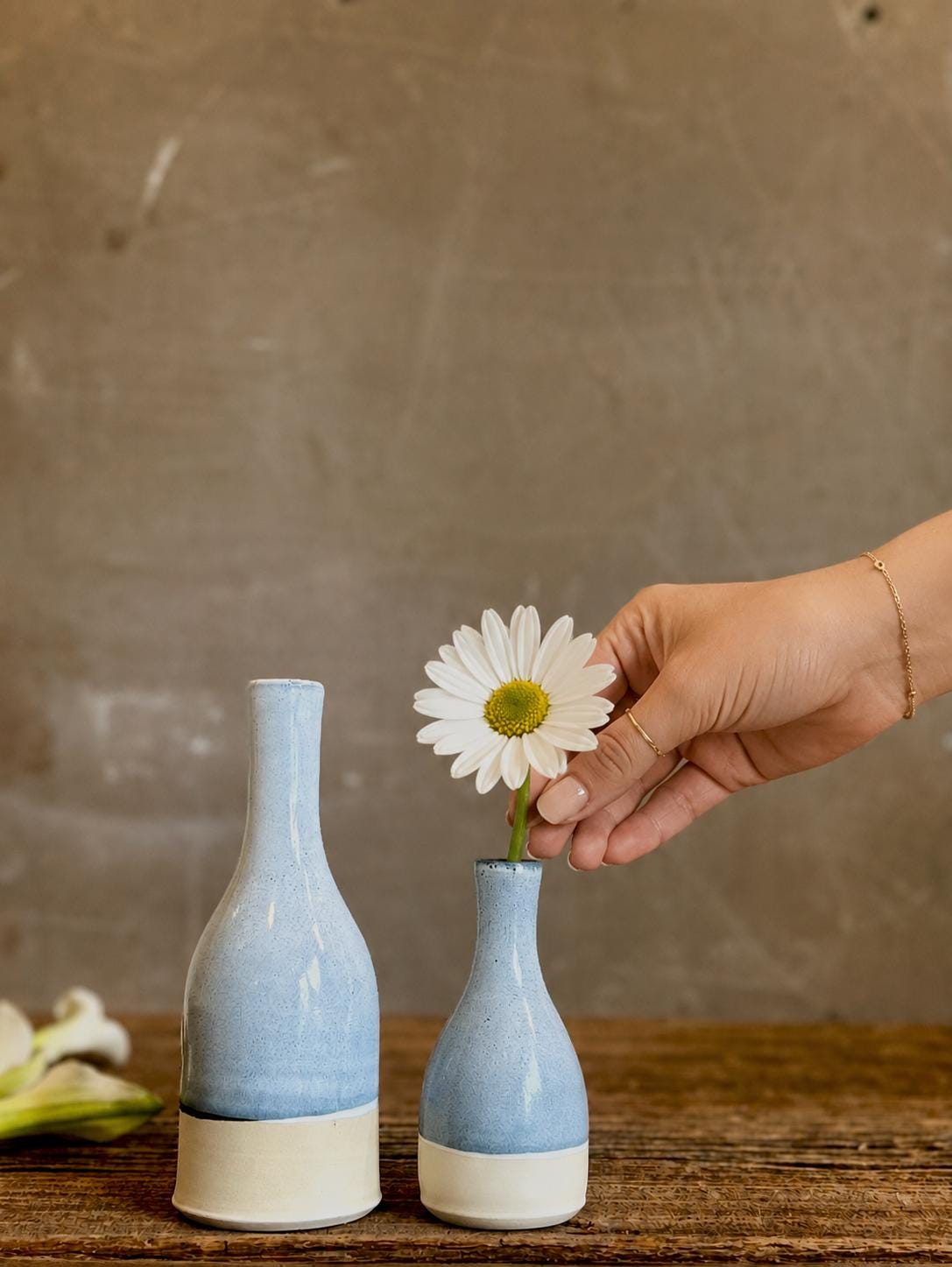Linen Gray Bud Vase | Handmade Ceramic Vase | Wheel-Thrown Stoneware Flower Vase | Modern Home Décor | 8" Small Pottery Vase