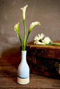 Linen Gray Bud Vase | Handmade Ceramic Vase | Wheel-Thrown Stoneware Flower Vase | Modern Home Décor | 8" Small Pottery Vase