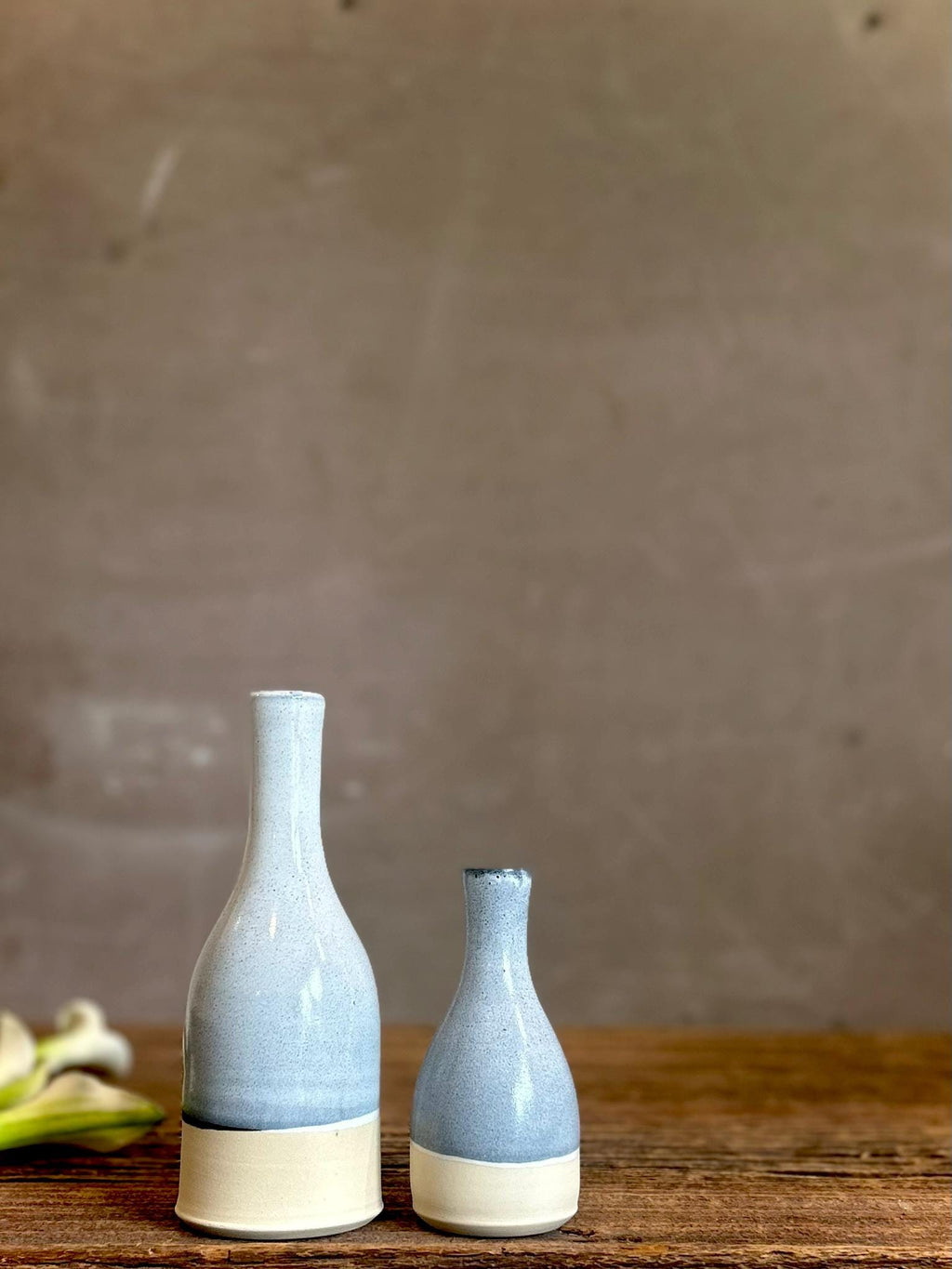 Linen Gray Bud Vase | Handmade Ceramic Vase | Wheel-Thrown Stoneware Flower Vase | Modern Home Décor | 8" Small Pottery Vase