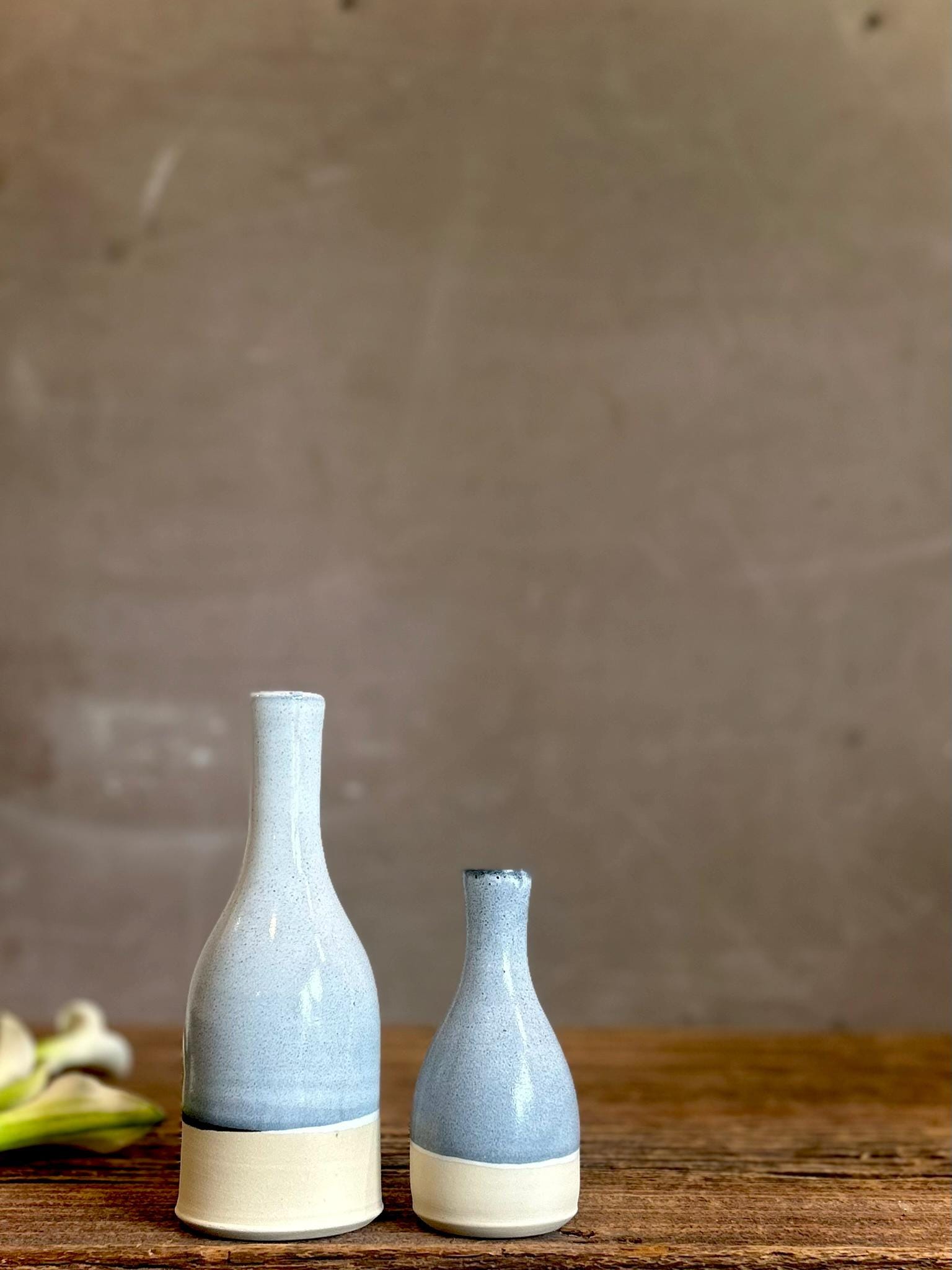 Linen Gray Bud Vase | Handmade Ceramic Vase | Wheel-Thrown Stoneware Flower Vase | 5 inch Mini Pottery Vase | Modern Farmhouse
