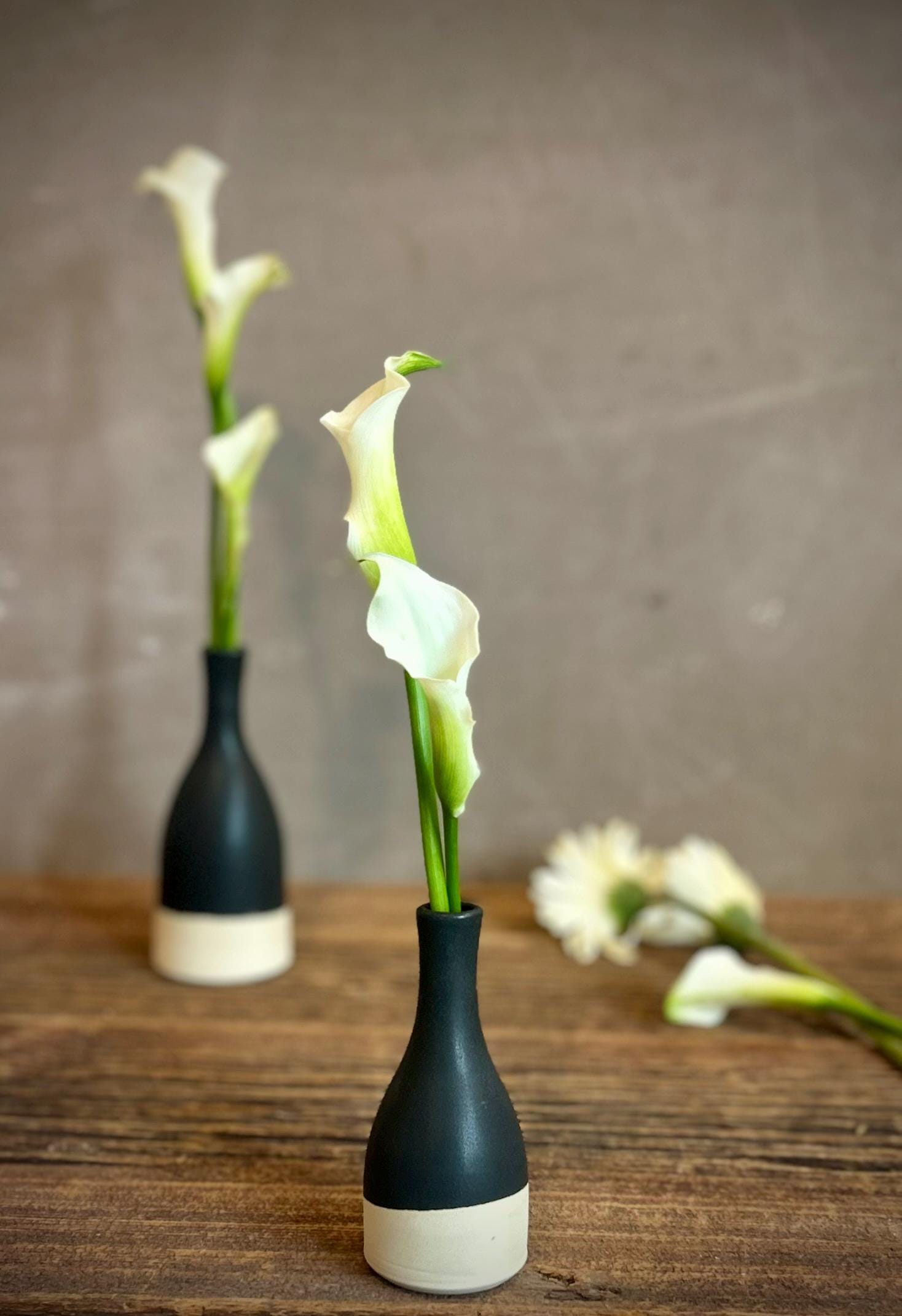 Blackstone Bud Vase | Handmade Ceramic | Wheel-Thrown Stoneware Flower Vase | 5" Mini Pottery Vase| Modern Farmhouse Decor