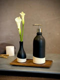 Handmade Ceramic Classic Soap Dispenser | Blackstone Stoneware Soap Pump | Refillable Bathroom & Kitchen Pump | Modern Farmhouse Decor