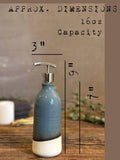 Handmade Ceramic Soap Dispenser Set of 2 | Rverdrift Blue Customizable Bathroom Set | Kitchen Soap & Lotion | Refillable Pottery Pump