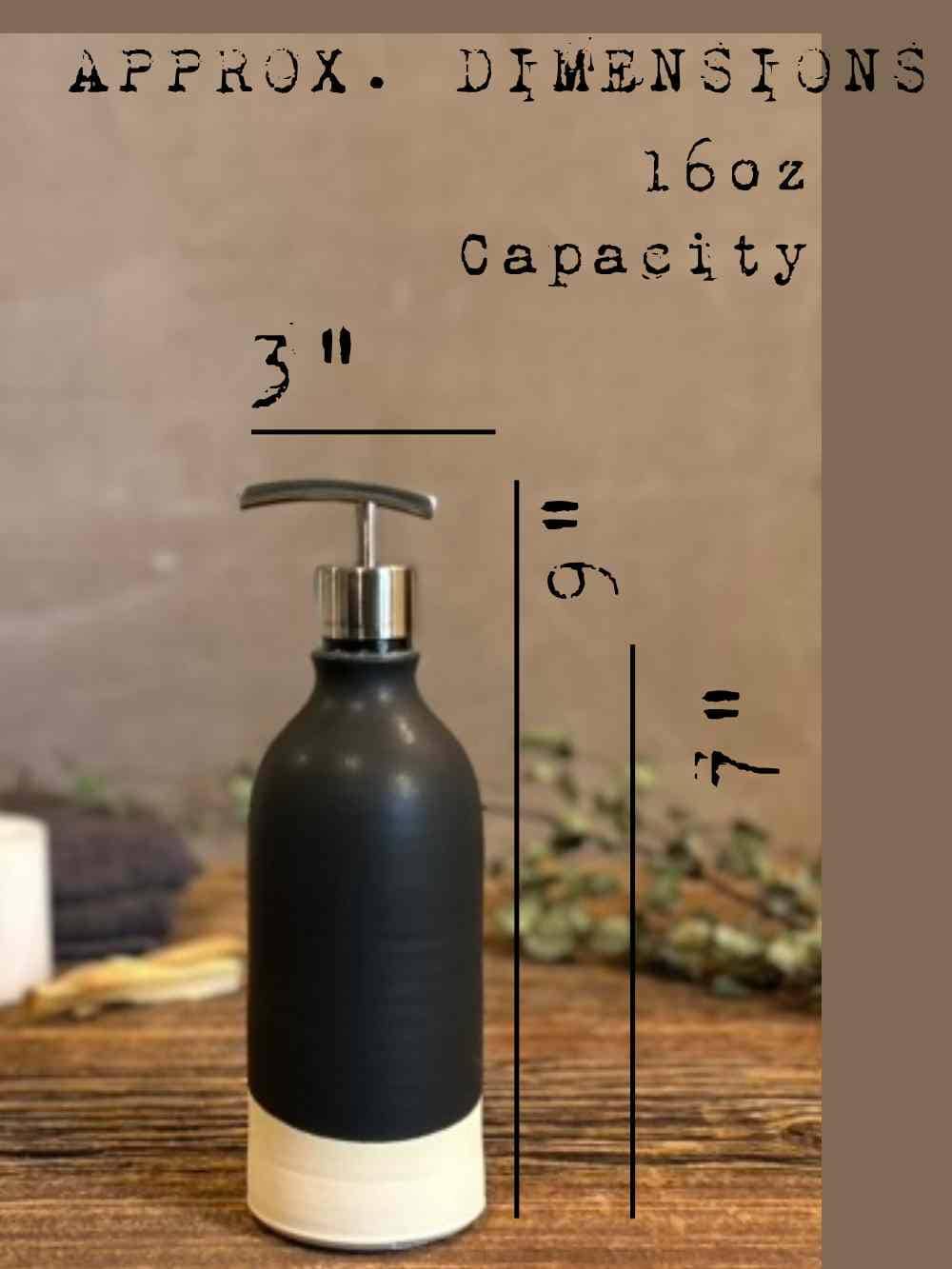 Handmade Ceramic Soap Dispenser SET of 2 | Blackstone Customizable Bathroom Set | Kitchen Soap & Lotion Dispenser | Refillable Pottery Pump