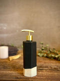 Handmade Ceramic Soap Dispenser | Faceted Stoneware Soap Pump | Matte Blackstone Refillable Soap Dispenser | Kitchen & Bathroom Decor
